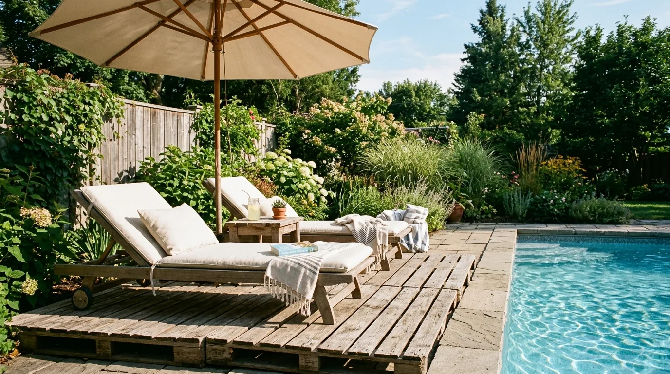 Deck With Poolside Planters